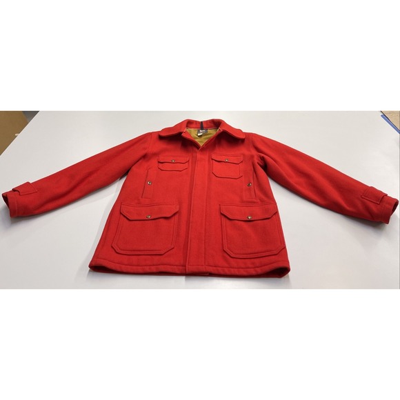 Vintage Woolrich Woolen Mills Wool Jacket  Red 40's Made in USA Sz 40 - Picture 5 of 16